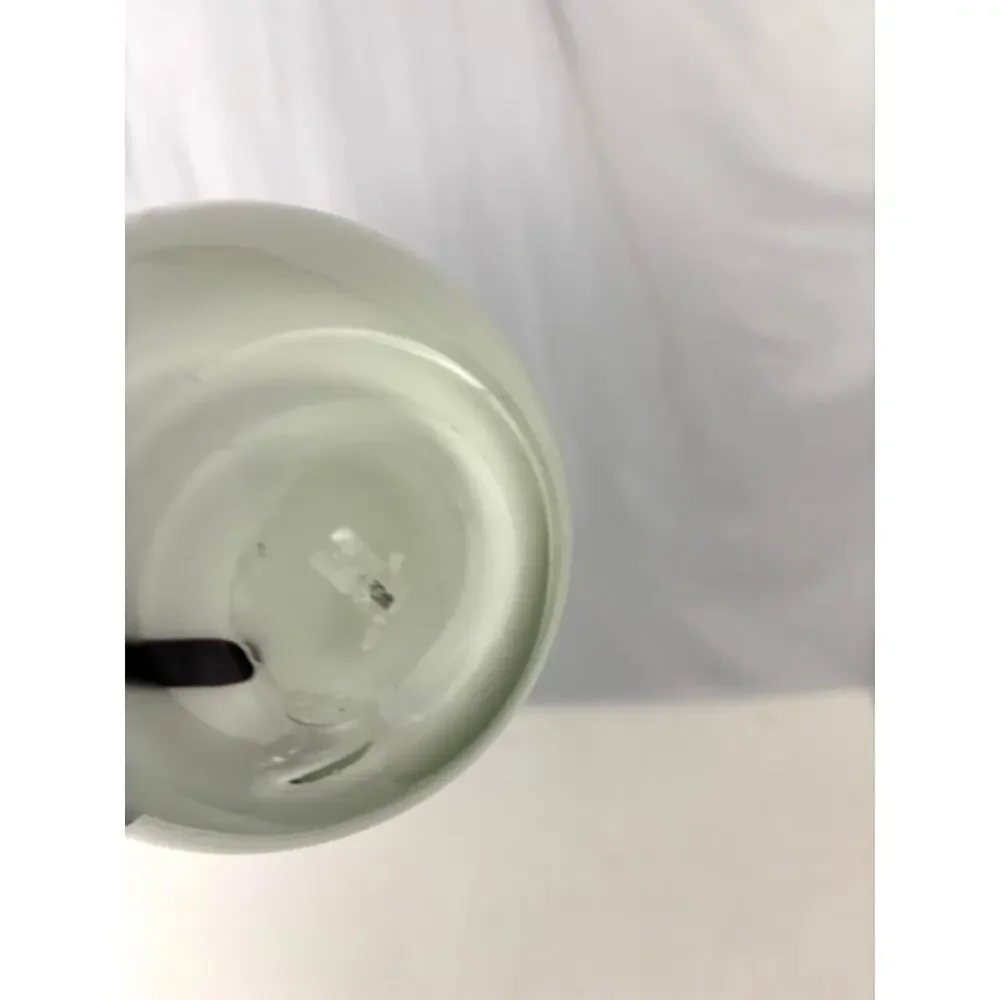 Vintage Mid-Century Modern‎ Hand Blown Glass Vase Black & White 17.5